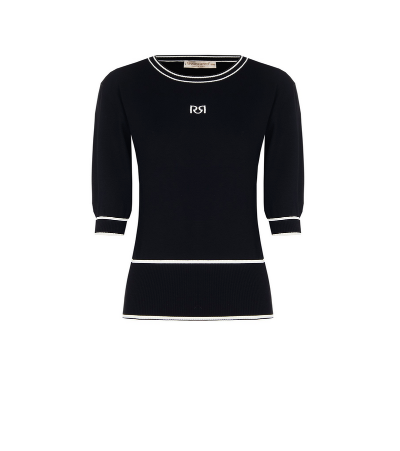 dünner kurzarm Pullover