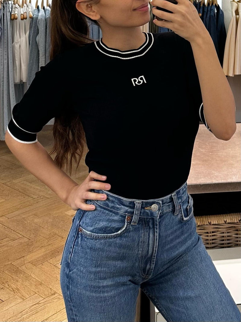dünner kurzarm Pullover