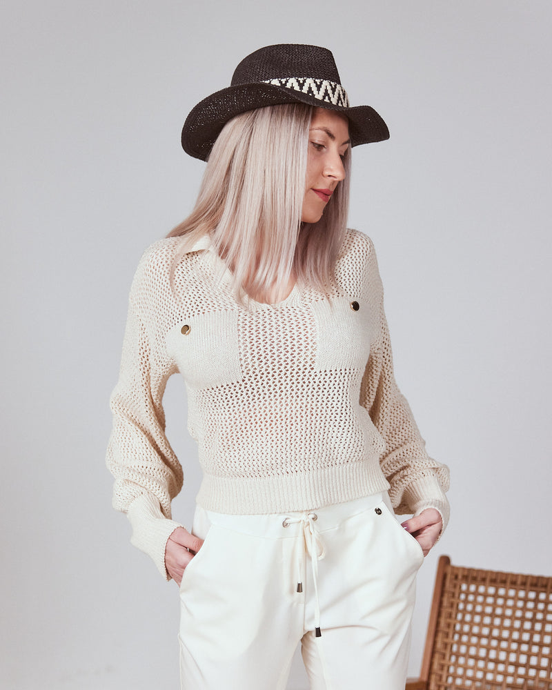 Strickpullover mit Kragen